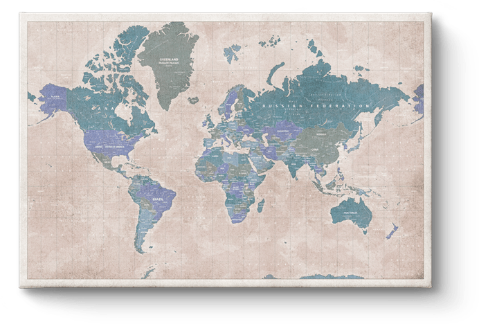 Weltkarte auf Fotoleinwand