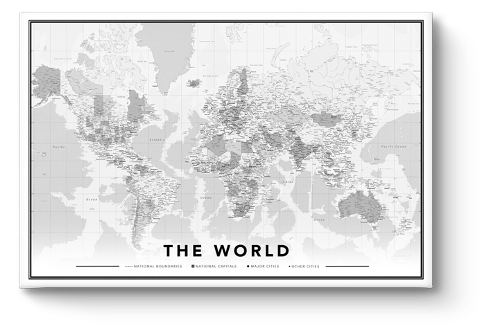 Weltkarte auf Leinwand