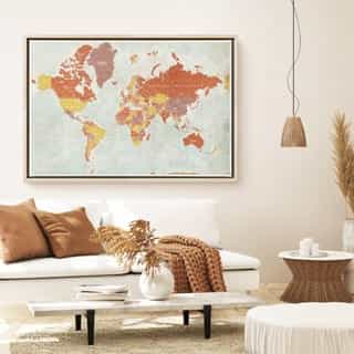 FotoLeinwand Weltkarte