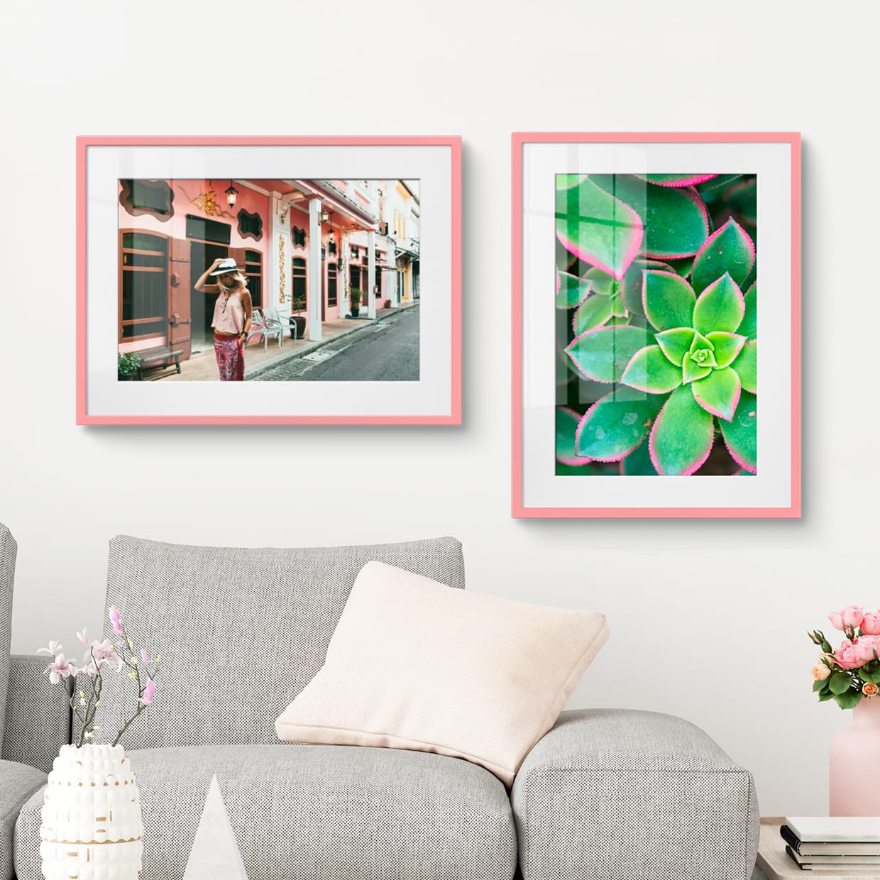 Foto im Rahmen Rosa